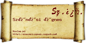 Szénási Ágnes névjegykártya