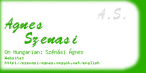 agnes szenasi business card